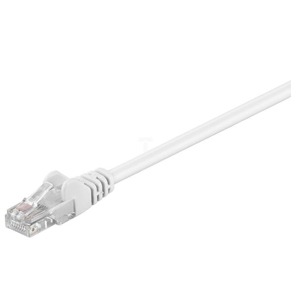 Kabel krosowy patchcord U/UTP kat.5e CCA biały 1m 68501