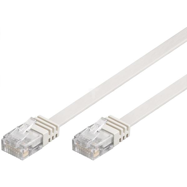 Kabel krosowy płaski patchcord U/UTP kat.5e biały 2m 93359