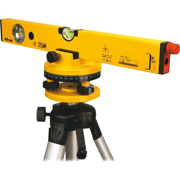 Poziomnica laserowa 40 cm statyw długość fali lasera 650nm dokładność pomiaru ±0 5 mm/m zasięg do 40 m  29C901