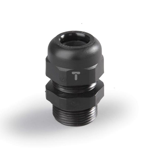 Dławik kablowy Pg11 fi 3-7mm z uchwytem odciążającym czarny poliamid KT24.11/BLACK