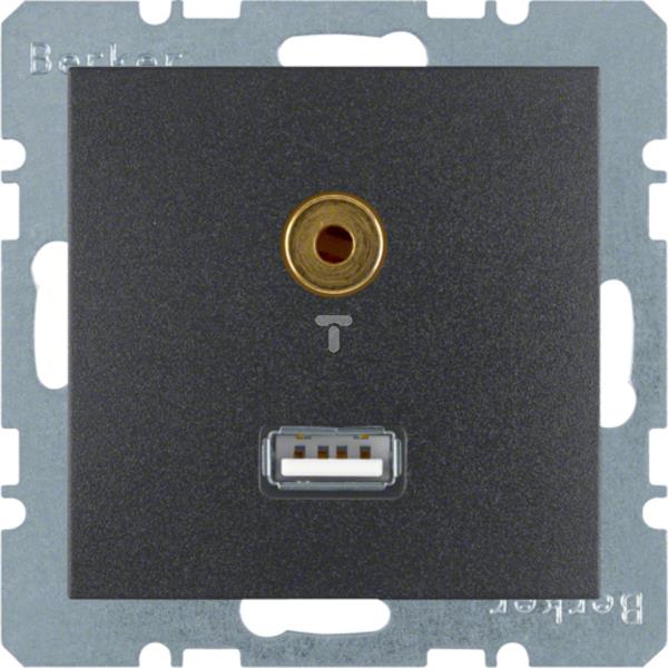 B.1/B.3/B.7 Glas Gniazdo USB / 3,5 mm Audio antracyt mat 3315391606