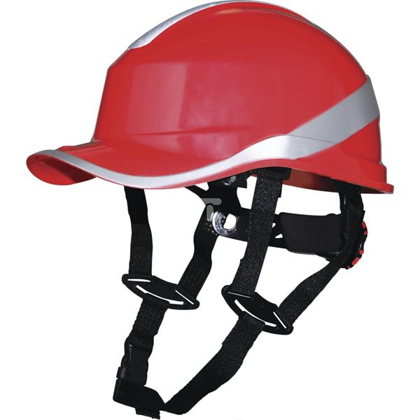 Hełm budowlany z ABS o kształcie czapeczki baseball 2 możliwości regulacji kol.czerwony fluo roz.REGULOWANY TETE DIAM5UPROFLL