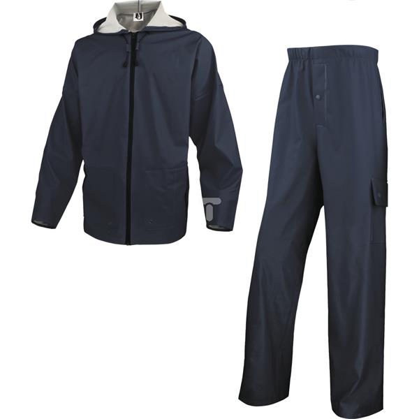 Komplet przeciwdeszczowy bluza + spodnie z poliestru powlekanego semi-poliuretanemkolor granatowy rozmiar 3XL CORP EN850BM3X