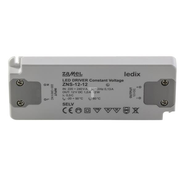 Zasilacz LED slim 12V DC 12W ZNS-12-12 LDX10000137