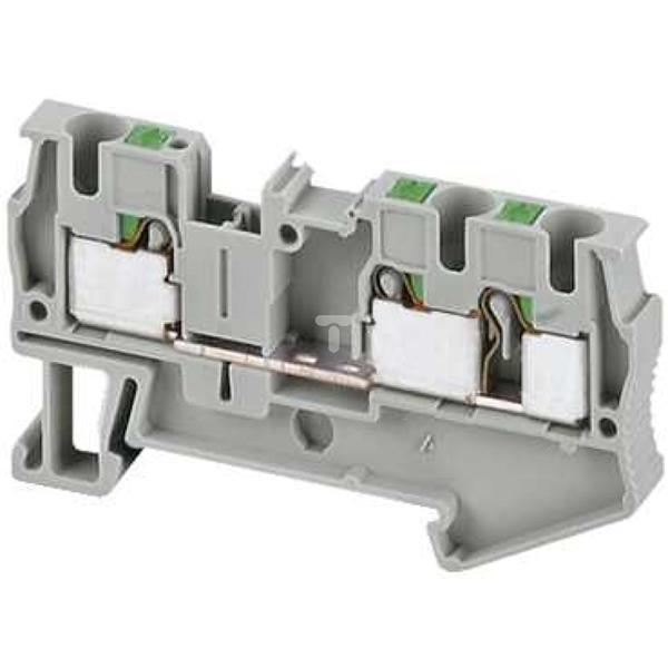 Złączka szynowa 3-przewodowa 4mm2 szara, zacisk hybrydowy ATEX NSYTRP43