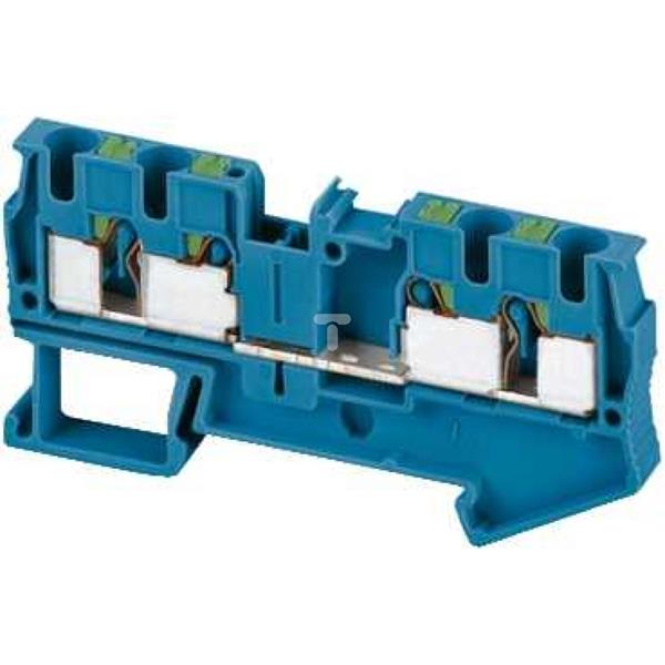 Złączka szynowa 4-przewodowa 4mm2 niebieska, samozaciskowa ATEX NSYTRP44BL