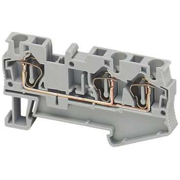 Złączka szynowa 3-przewodowa 4mm2 szara, zacisk sprężynowy ATEX NSYTRR43
