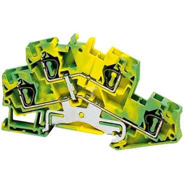 Złączka szynowa ochronna 2-piętrowa 4-przewodowa 4mm2 żółto-zielona, zacisk sprężynowy ATEX NSYTRR44DPE