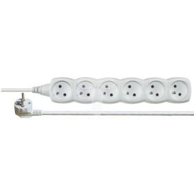 Przedłużacz 6-gniazd z/u 3m /H05VV-F 3G1/ biały P0613
