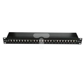 Patch panel 16-portowy 1U kat.6 ekranowany czarny 326416