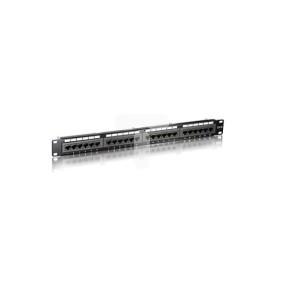 Patch panel 24-portowy 1U kat.6 czarny 135424