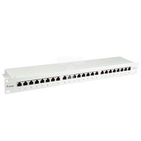 Patch panel 24-portowy 1U kat.6 ekranowany szary 326324