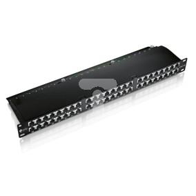 Patch panel 48-portowy 1U kat.6 ekranowany czarny 326448