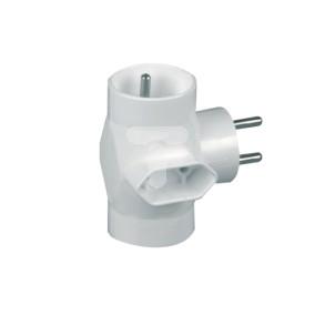 Rozgałeźnik wtyczkowy 2x2P+Z +1xEuro biały R-21