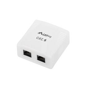Gniazdo teleinformatyczne natynkowe UTP 2xRJ45 kat.6 OU6-0002-W