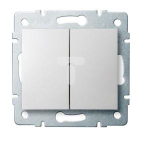 LOGI Łącznik zwierny podwójny śrubowy 10AX 250V biały 021022102 25069