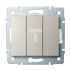 LOGI Łącznik potrójny śrubowy 10AX 250V kremowy 021090103 25136