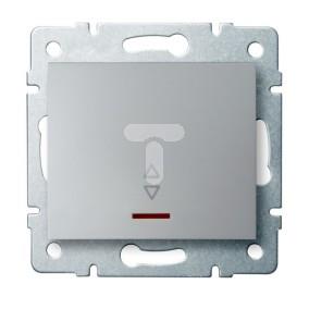 LOGI Łącznik schodowy z LED śrubowy 10AX 250V srebrny 021140143 25200
