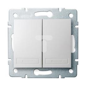 DOMO Łącznik dwugrupowy świecznikowy szybkozłączka 10AX 250V biały 011010202 24711