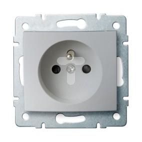 DOMO Gniazdo pojedyncze francuskie ochrona styków śrubowe 16A 250V srebrny 011250143 24853