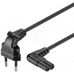 Kabel zasilający kątowy EURO (radiowy) CEE 7/16 - IEC 320 C7 1m 97346