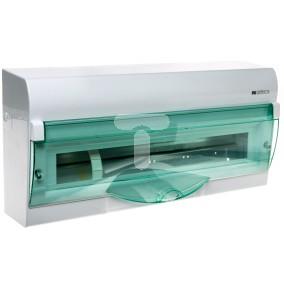 Rozdzielnica modułowa 1x20+2 natynkowa GREEN BOX RN 1/20+2 drzwi transparentne zielone N+PE IP40 2355-02