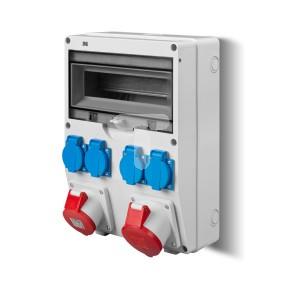 Rozdzielnica RS-12 mod 4x2P+Z 3P+N+Z 16A 3P+N+Z 32A IP44 szara 6210-01