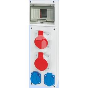 Rozdzielnica RSE-02 okienko 6 modułów okablowana 2x16A 3P+N+Z 400V, 2x16A 2P+Z 250V IP54 942070