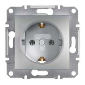 ASFORA Gniazdo pojedyncze SCHUKO bez ramki aluminium EPH2900161