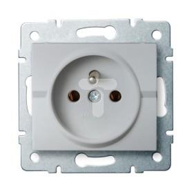 LOGI Gniazdo pojedyncze francuskie śrubowy Srebrny 16A 250V 021251143 25209