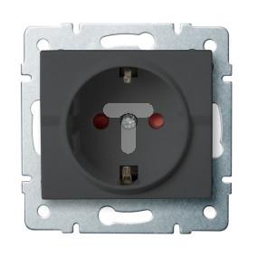 LOGI Gniazdo pojedyncze Schuko ochrona styków śrubowy Grafit 16A 250V 021240141 25266