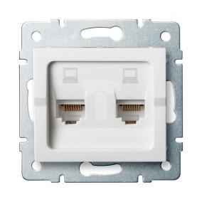 LOGI Gniazdo komputerowe podwójne niezależne (2x RJ45Cat 5e Jack) Biały 021410002 25110