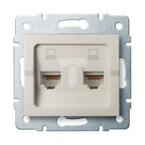 LOGI Gniazdo komputerowe podwójne niezależne (2x RJ45Cat 5e Jack) Kremowy 021410003 25169