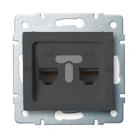 LOGI Gniazdo komputerowe podwójne niezależne (2x RJ45Cat 5e Jack) Grafit 021410041 25287