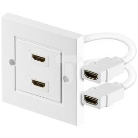Gniazdo podtynkowe 2xHDMI z gniazdem 2xHDMI białe 51723