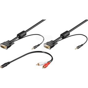 Kabel monitorowy VGA D-Sub(15-pin) Full HD SVGA + Jack 3,5mm 2m 93968