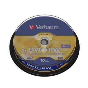 Płyta DVD+RW VERBATIM 4,7GB x4 MATT SILVER /CAKE 10szt./