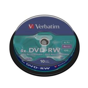 Płyta DVD-RW VERBATIM 4,7GB x4 MATT SILVER /CAKE 10szt./