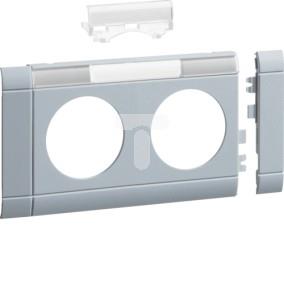 Maskownica z polem opisowym 2-krotna ABS bezhalogenowe (HFR) lakier alu GB08021LAN