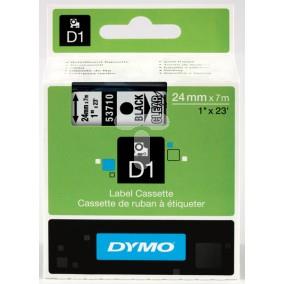 Taśma do drukarek D1 24mm x 7m czarny/przezroczysty S0720920