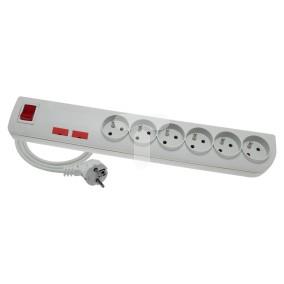 Przedłużacz przeciwprzepięciowy 6-gniazd z/u 5m biały PSF-605
