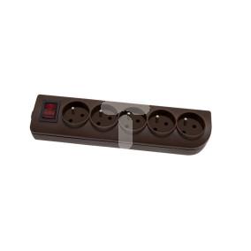 Rozgałęźnik do przedłużacza z wyłącznikiem 5-gniazd z/u brązowy GN-50W-3