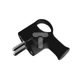 Wtyczka kątowa z uchem z/u 16A 250V UNISCHUKO czarna WT-40-2