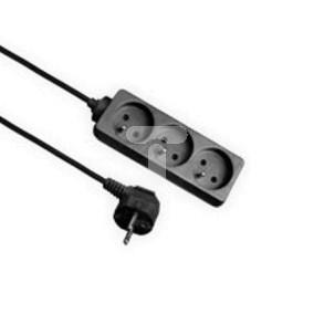 Przedłużacz ECONOMIC 3-gniazda z/u 2m /H05VV-F 3x1/ czarny EPS-302-2