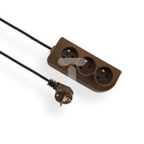 Przedłużacz CLASSIC 3-gniazda z/u 3m /OMY 3x1/ brązowy PSN-303-3
