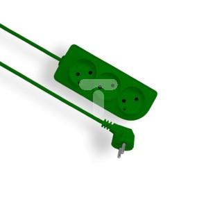 Przedłużacz CLASSIC 3-gniazda b/u 1,5m /OMY 2x1/ zielony PSN-31,5-7
