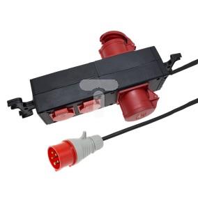 Przedłużacz warsztatowy 2-gniazda z/u + 2x16A/5P/400V 5m /H07RN-F 3x1,5/ PWG-1133-5