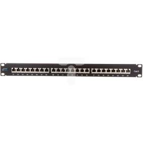 Panel krosowy 1RU - 24 x RJ45 STP - Kat 6+ IDC - prosty + etykiety - czarny M305121