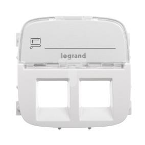 VALENA ALLURE Plakietka gniazda podwójnego 2xRJ11 lub 2xRJ45 lub RJ11/RJ45 z etykietą biały 755485