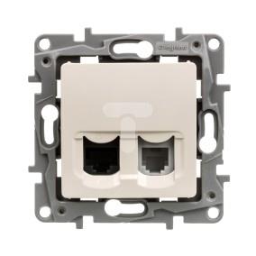 NILOE Gniazdo teleinformatyczne RJ11+ RJ45 kat.5 UTP kremowe 764670